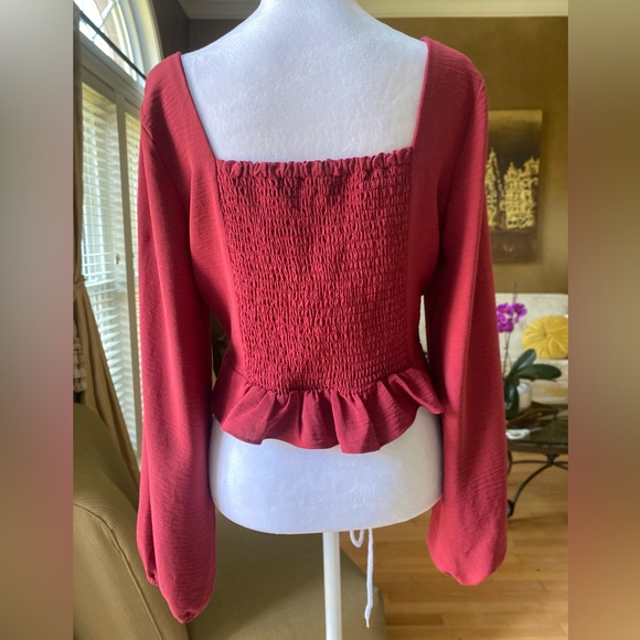 Altar’d State Cropped Blouse with Full Sleeves - Picture 3 of 11